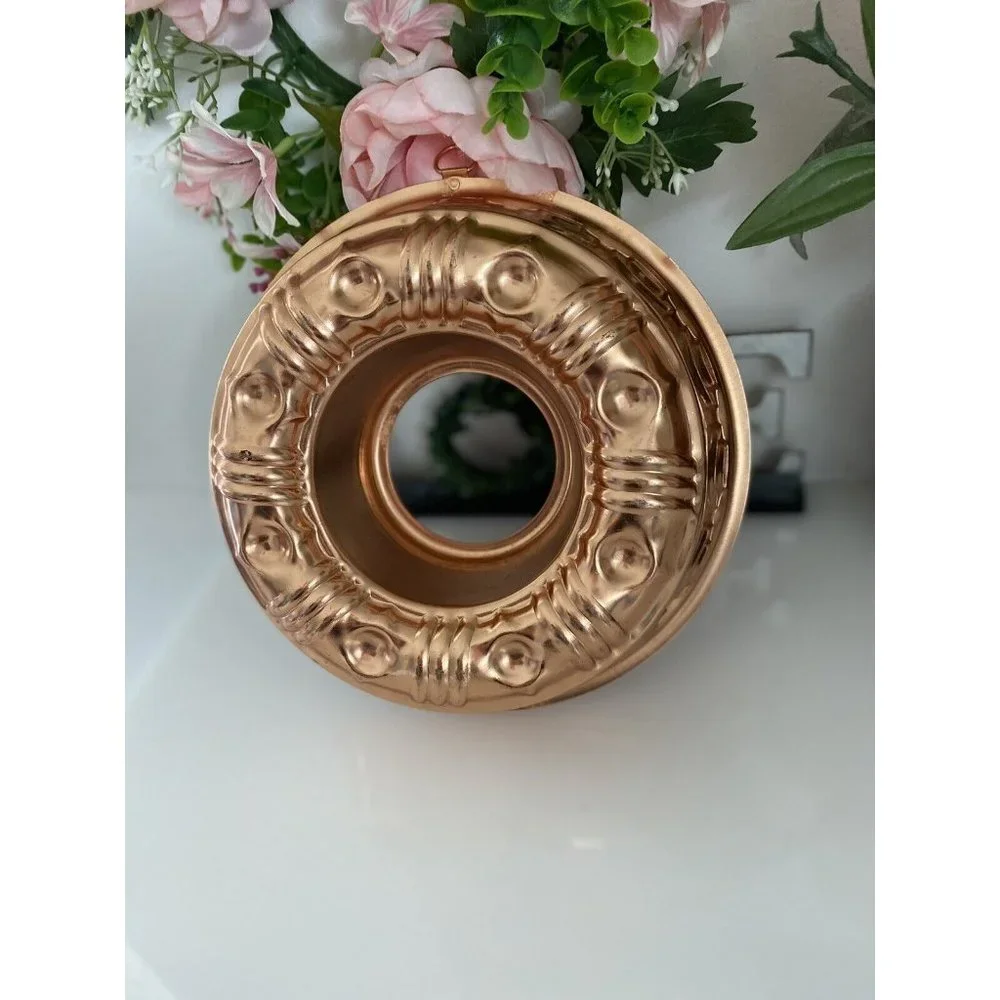 Vintage Mid Century Mirro USA 3 1/2 Cup Gelatin Mold Copper Rose Gold Tone EUC‎